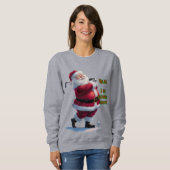 Santa Claus relaxes before the Christmas on a Grey Sweatshirt (Vorne ganz)