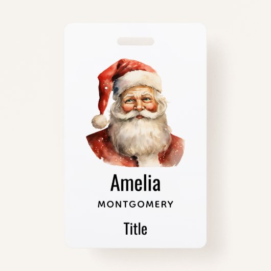 Santa Claus Retro Christmas Ausweis (Vorderseite)