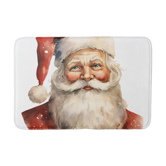 Santa Claus Retro Christmas Badematte (Vorderseite)