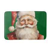 Santa Claus Retro Christmas Badematte (Vorderseite)
