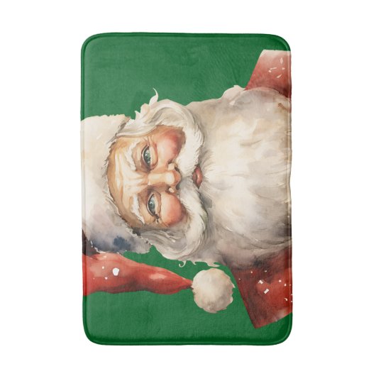 Santa Claus Retro Christmas Badematte (Vorderseite Vertikal)