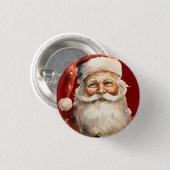 Santa Claus Retro Christmas Button (Vorne & Hinten)