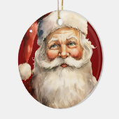 Santa Claus Retro Christmas Keramik Ornament (Links)
