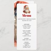 Santa Claus Retro Christmas Menu Einladung (Vorne/Hinten)