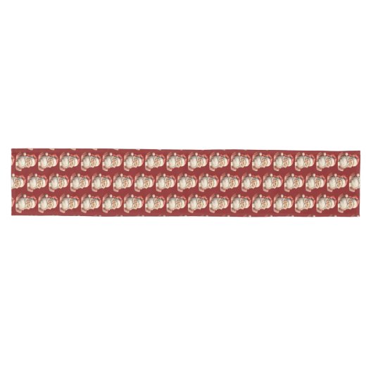 Santa Claus Retro Christmas Pattern Mittelgroßer Tischläufer (Horizontal)