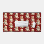Santa Claus Retro Christmas Pattern Schreibtischunterlage (Tastatur & Maus)