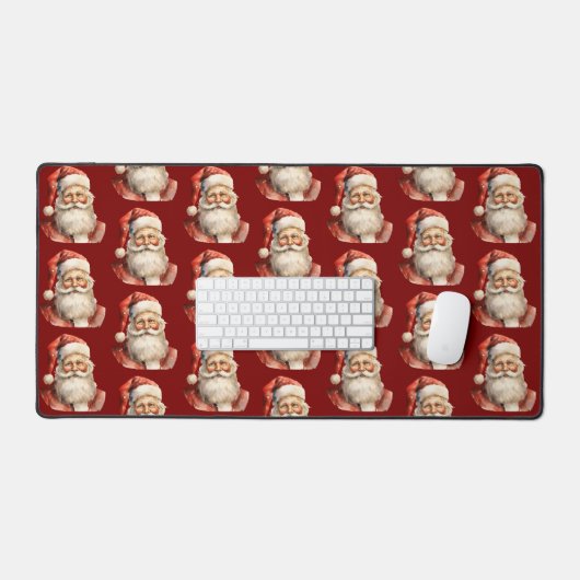 Santa Claus Retro Christmas Pattern Schreibtischunterlage (Tastatur & Maus)