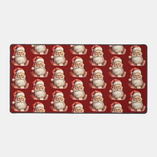 Santa Claus Retro Christmas Pattern Schreibtischunterlage (Vorderseite)