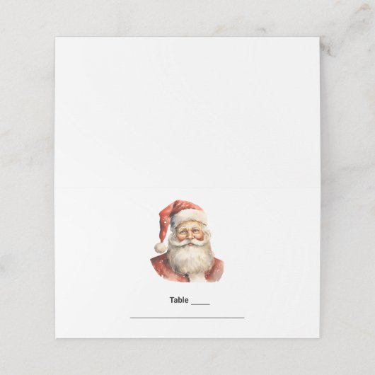 Santa Claus Retro Christmas Table Platzkarte (Außenseite Aufgefaltet)