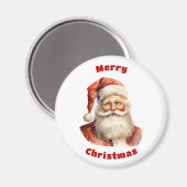 Santa Claus Retro Frohe Weihnachten Magnet (Vorderseite/Rückseite)