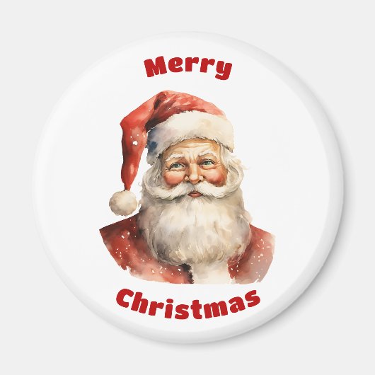 Santa Claus Retro Frohe Weihnachten Magnet (Vorne)