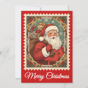 Santa Claus   Retro Postage Briefmarke Weihnachtsk Feiertagskarte