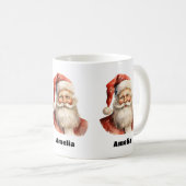 Santa Claus Retro Weihnachten Kaffeetasse (VorderseiteRechts)
