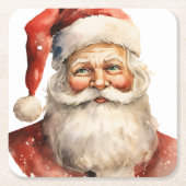 Santa Claus Retro Weihnachten Rechteckiger Pappuntersetzer (Vorderseite)