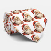 Santa Claus Retro Weihnachtsmuster Krawatte (Gerollt)