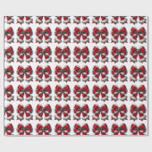 Santa Claus Ribbon Bow Weihnachtsgeschenk Geschenkpapier (Flach)