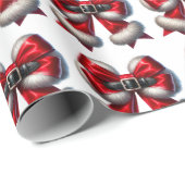 Santa Claus Ribbon Bow Weihnachtsgeschenk Geschenkpapier (Rolleneckpunkt)