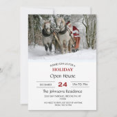 Santa Claus rides in a Horse sleigh Einladung (Vorderseite)