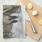 Santa Claus rides in a Horse sleigh Geschirrtuch (Viertel Falte)