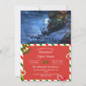 Santa Claus rides reindeer sleigh Einladung (Vorderseite)