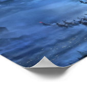 Santa Claus rides reindeer sleigh Poster (Ecke)