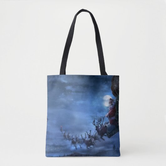 Santa Claus rides reindeer sleigh Tasche (Vorderseite)