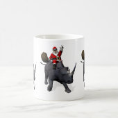 Santa Claus Rides Rhino Rhinoceros Kaffeetasse (Mittel)