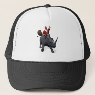 Santa Claus Rides Rhino Rhinoceros Truckerkappe
