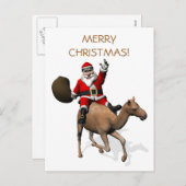 Santa Claus Riding A Camel Feiertagspostkarte (Vorne/Hinten)