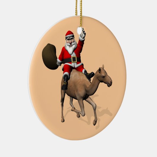 Santa Claus Riding A Camel Keramikornament (Rechts)