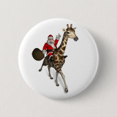 Santa Claus Riding A Giraffe Button (Vorderseite)