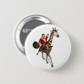 Santa Claus Riding A Giraffe Button (Vorne & Hinten)