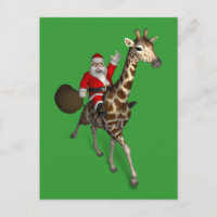 Santa Claus Riding A Giraffe