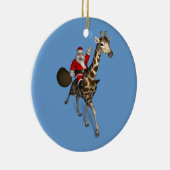 Santa Claus Riding A Giraffe Keramikornament (Rechts)