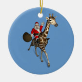 Santa Claus Riding A Giraffe Keramikornament (Vorne)
