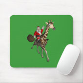 Santa Claus Riding A Giraffe Mousepad (Mit Mouse)