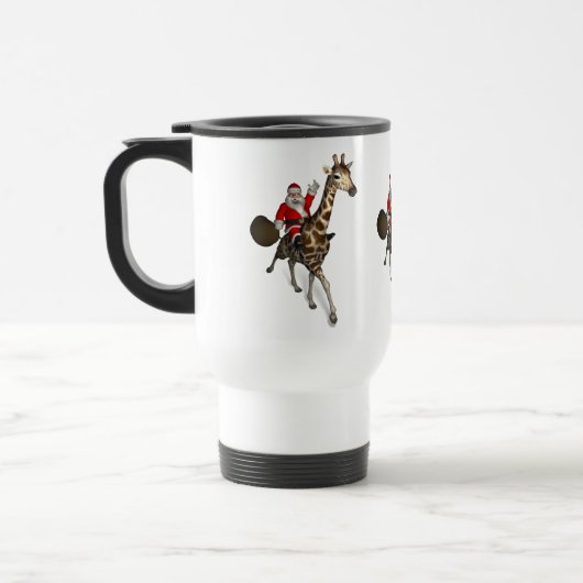 Santa Claus Riding A Giraffe Reisebecher (Links)
