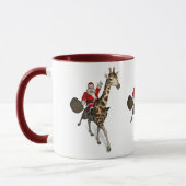 Santa Claus Riding A Giraffe Tasse (Links)