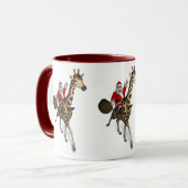 Santa Claus Riding A Giraffe Tasse (Vorderseite Links)
