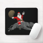 Santa Claus Riding A Gray Panther Mousepad (Mit Mouse)
