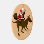 Santa Claus Riding A Kangaroo Keramik Ornament (Rechts)