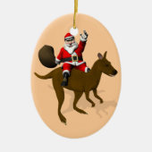 Santa Claus Riding A Kangaroo Keramik Ornament (Vorne)