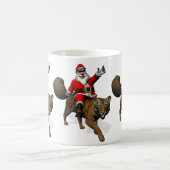 Santa Claus Riding A Tiger Kaffeetasse (Mittel)