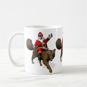 Santa Claus Riding A Tiger Kaffeetasse