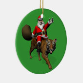Santa Claus Riding A Tiger Keramikornament (Rechts)