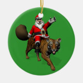 Santa Claus Riding A Tiger Keramikornament (Vorne)