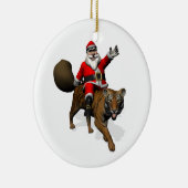 Santa Claus Riding A Tiger Keramikornament (Rechts)