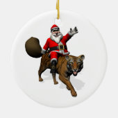 Santa Claus Riding A Tiger Keramikornament (Hinten)