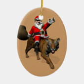 Santa Claus Riding A Tiger Keramikornament (Vorne)