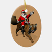 Santa Claus Riding A Tiger Keramikornament (Hinten)